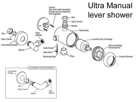 ultra manual lever shower valve shower spares  parts ultra ultra manual national shower