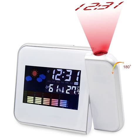 lcd digital projection alarm clock  weather station nixie projector electronic desk table