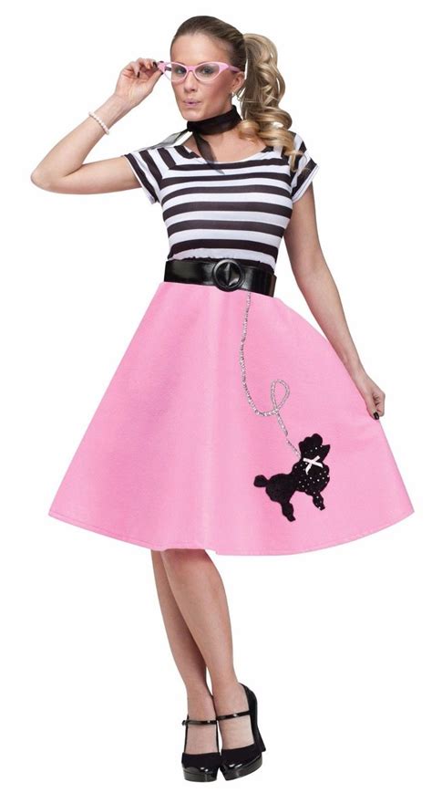 womens poodle skirt 50s halloween costume grease greaser adult fancy