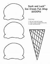 Ice Cream Cone Coloring Pages Scoop Cones Drawing Printable Print Template Scoops Sheet Craft Duck Printables Luck Color Snow Kids sketch template