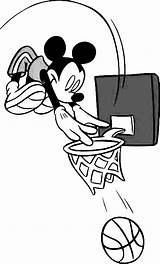 Mickey Mouse Coloring Pages Basketball Disney Minnie Playing Toon Pluto sketch template