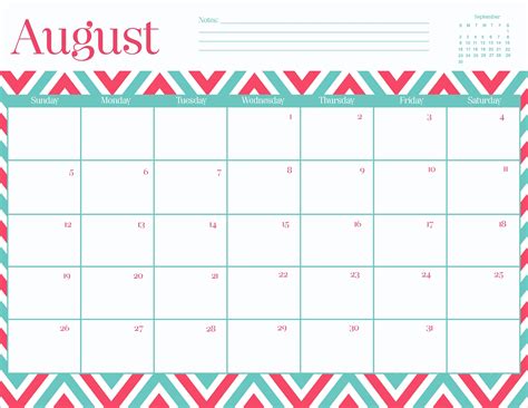 lovely blog  august printable calendars