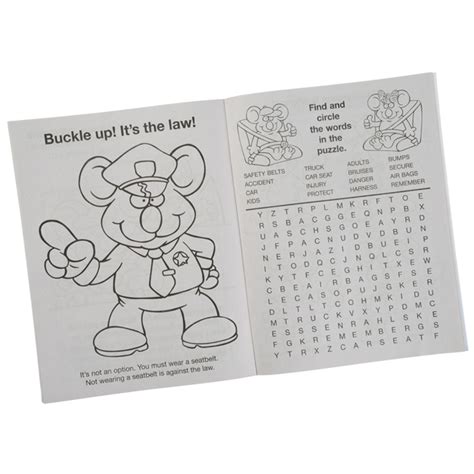 buckle up for safety coloring book 1034 bu