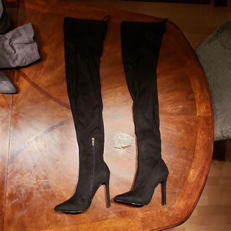 forever 21 shoes forever 2 black faux suede over the knee boots