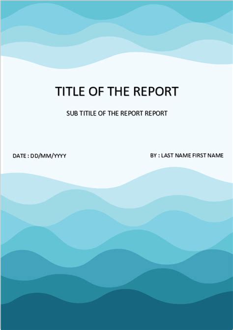 cover page  template  ms word ocean cover page
