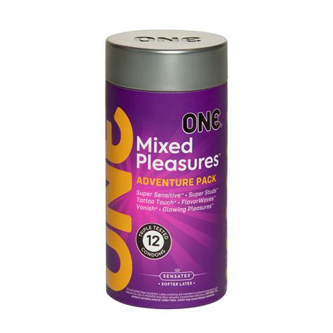 one condoms mixed pleasures variety latex condom pack 12 pack