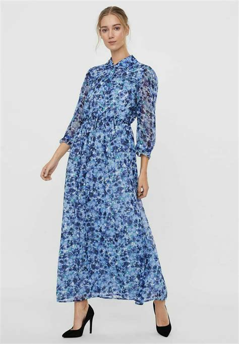 vero moda maxi jurk dazzling bluekoningsblauw zalandobe