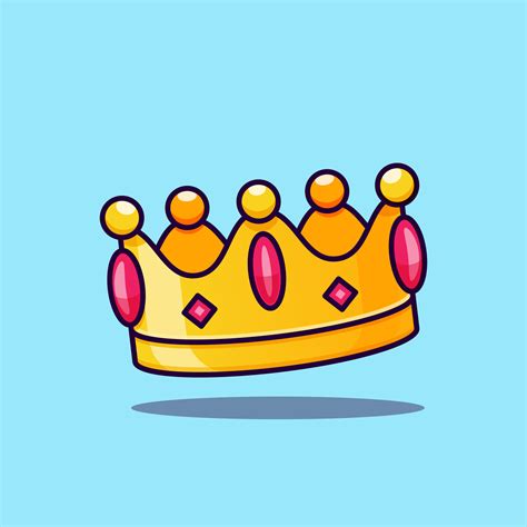 floating crown cartoon vector icon illustration isolated  vector