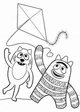Gabba Yo Coloring Pages Kite Printable Lance Drawing Brobee Toodee Playing Print Fun Para Color Clipart Sheets Colouring Getcolorings Getdrawings sketch template