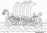 Viking Coloring Ship Pages Longboat Colouring Longship Boat Print Vikings Kids Drawing Printable Color Easy Template Norway Titanic Books Shield sketch template
