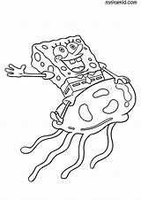 Spongebob Jellyfish Riding sketch template