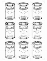 Warhol Andy Coloring Soup Pages Cans Pop Kids Para Template Sheets Campbell La Colorear Worksheets Colouring Campbells Printable Obra Quality sketch template