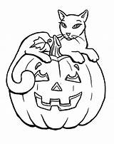 Coloring Halloween Cat Pages Printable Scary Pumpkin Pumpkins Print Kids Color Dog Sitting Beautiful Cute Cats Colouring Sheets Fall Pdf sketch template
