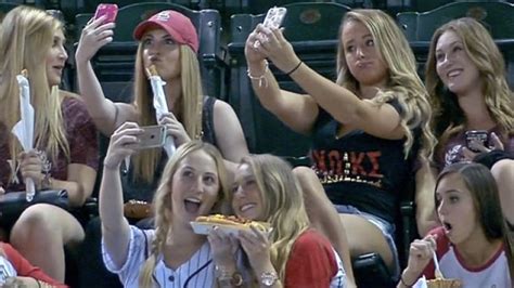 sportscasters mock sorority girls for taking selfies at a baseball game