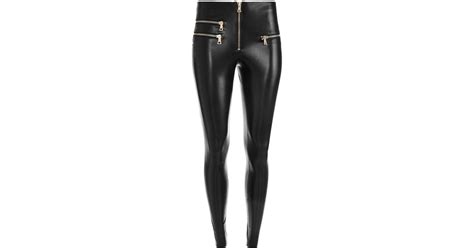 Alice Olivia Maddox Vegan Leather Skinny Trousers In Black Lyst