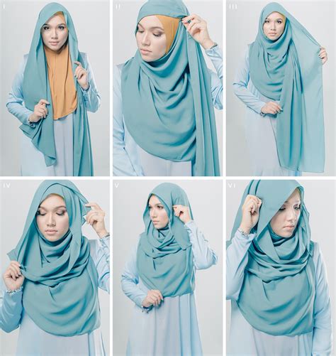 gambar tutorial hijab pashmina bahan licin modernhijab