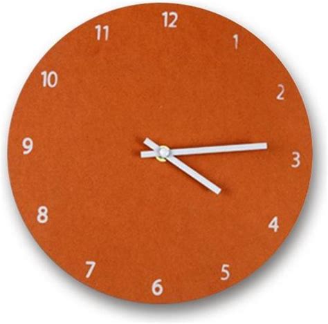 jap clocks ac ronde houten wandklok stil uurwerk rond hout  cm oranje bolcom