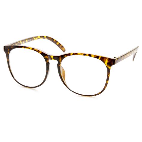 vintage inspired oversized p3 circa 80s keyhole clear lens glasses