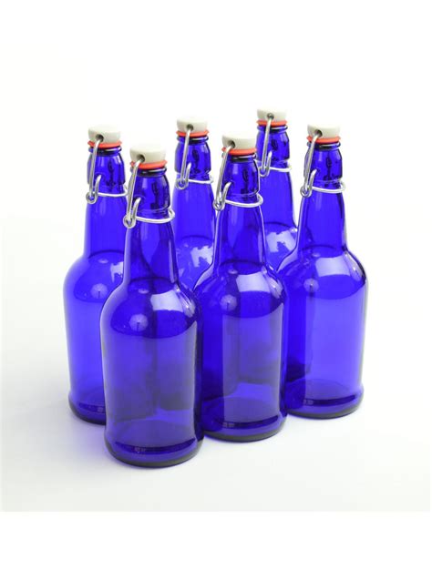 Swing Top Blue Glass Bottles 16 Oz Home Beer Brewing