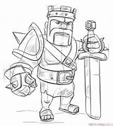 Barbarian King Draw Clash Clans Drawing Royale Drawings Clan Coloring Coc Step Board Easy Super Add Choose sketch template