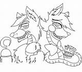 Mangle Coloring Fnaf Foxy Nights Freddy Getdrawings Sister Characters Drawen Traced Nowa Wersja sketch template