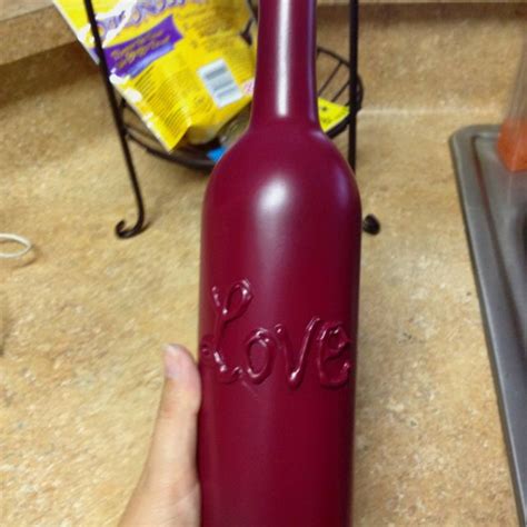 Old Wine Bottle I Used Hot Glue To Write The Word Love