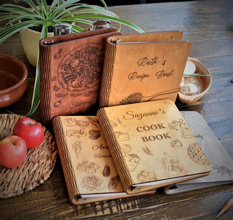 personalized cook book personalized recipe book wooden etsy