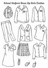 Uniform School Paper Clothes Dolls Girls Coloring Cut Dress Colour Uniforms Doll Pages Worksheet Clipart Activityvillage Activity Uniforme Outs Kids sketch template