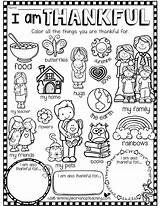 Thankful Kindergarten sketch template