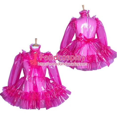 Lockable Eva Plastic Sissy Maid Hotpink Dress Cd Tv Tailor Made[g3852