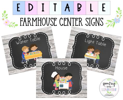 classroom centers signs
