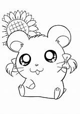 Coloring Pages Cute Cartoon Hamtaro Characters Character Kids Animal Popular Bijou Library Clipart Print Choose Board sketch template