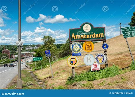 sign  amsterdam ny usa editorial stock image image  culture amsterdam