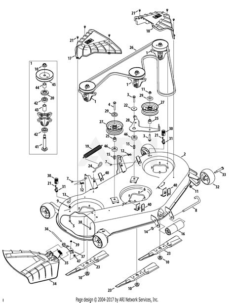 Troy Bilt 13aaa2kw266 Tb2454 2015 Parts Diagram For Mower Deck 54 Inch