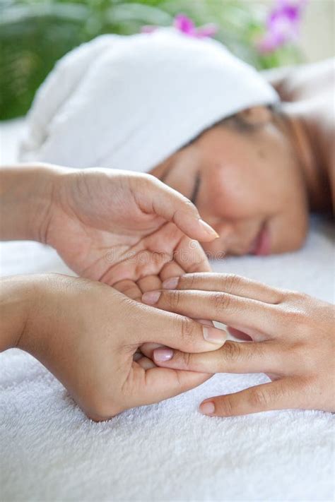 woman enjoying  massage day   spa stock image image  people