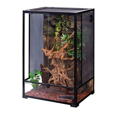 reptizoo reptile glass terrarium  double hinge doortop  side