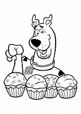 Doo Scooby Colorear Coloring Bluey Muffin Cake Colorings Cc Shaggy sketch template