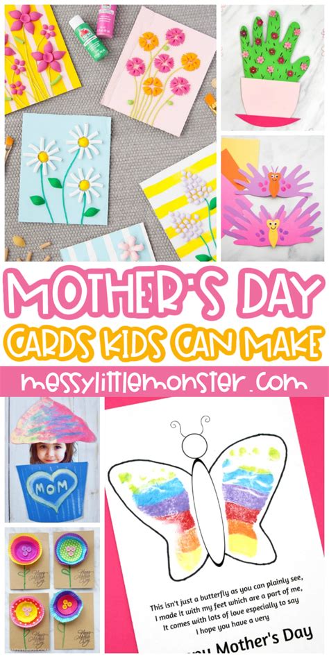 mothers day cards  kids   messy  monster