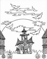 Castle Haunted Coloring Pages Getcolorings Printable Halloween Cool Color sketch template