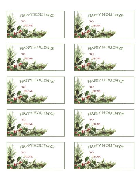 printable holiday gift tags christmas labels party   dson