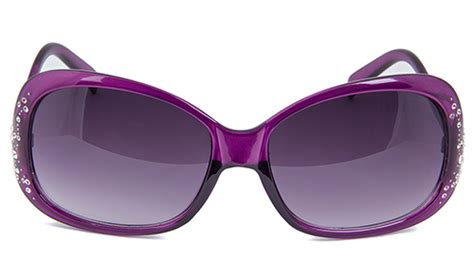 Dark Purple Rhinestone Sunglasses