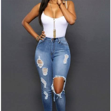 high quality light blue skinny ripped jeans for women online store for women sexy dresses
