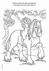 Brave Merida Valente Angus Coloringhome Cavalo sketch template