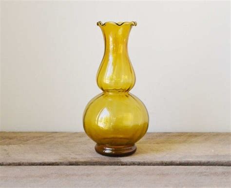 Vintage Amber Glass Hand Blown Vase By Rawrevivals On Etsy