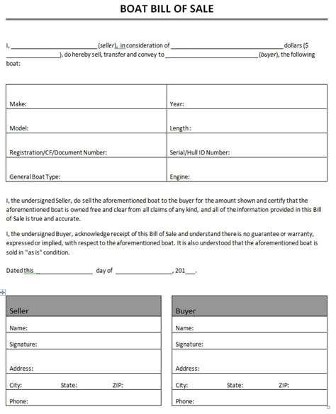 4 boat bill of sale form templates formats examples in