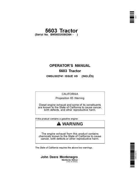 john deere  tractors  omsu operation  maintenance manual