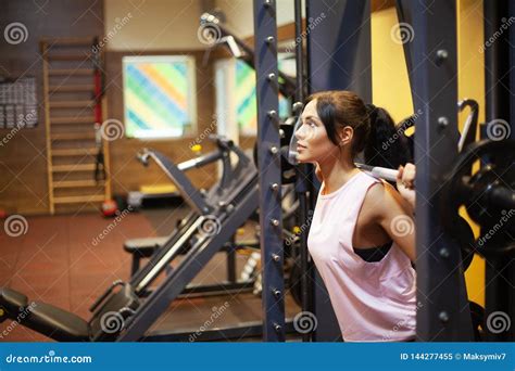 Fitness Girl Athletic Girl Working Out In Gym Stock Image Image Of