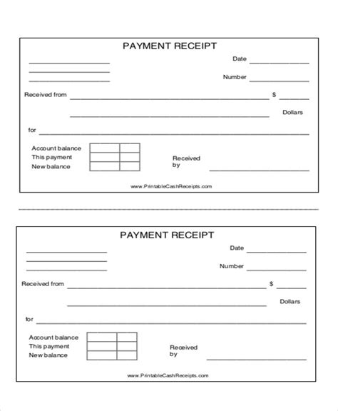 payment receipt template   template