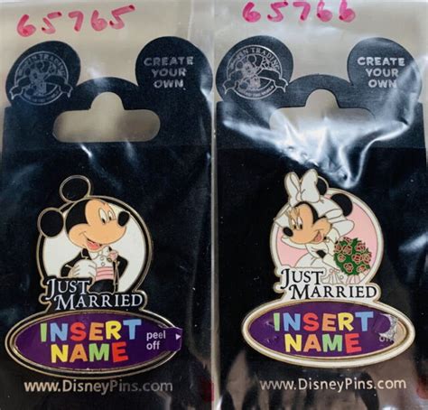 wdw disney pin 2008 mickey and minnie just married create your own 2 pins