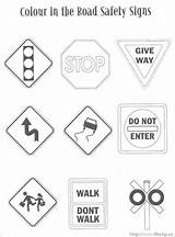 Signs Safety Road Printable Coloring Traffic Pages Worksheets sketch template
